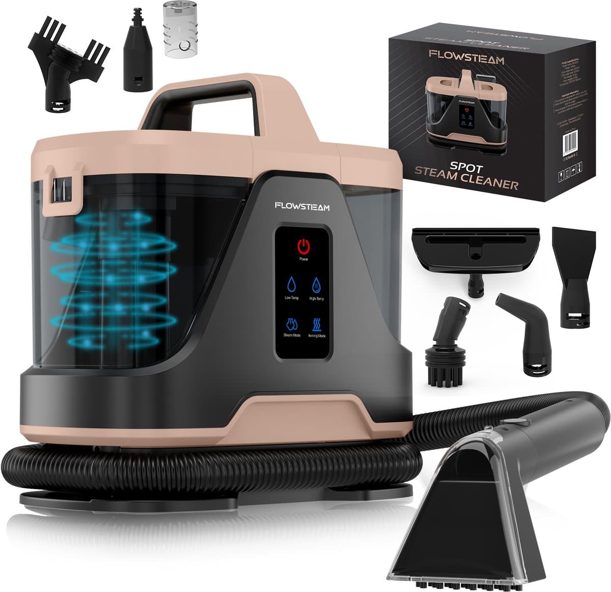 FLOWSTEAM® 6-in-1 Stoomreiniger PRO 1700W - Tapijtreiniger / Vlekkenreiniger / Zetelreiniger