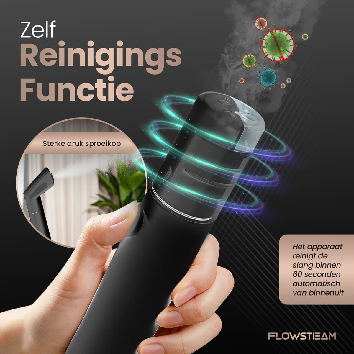 FLOWSTEAM® 6-in-1 Stoomreiniger PRO 1700W - Tapijtreiniger / Vlekkenreiniger / Zetelreiniger