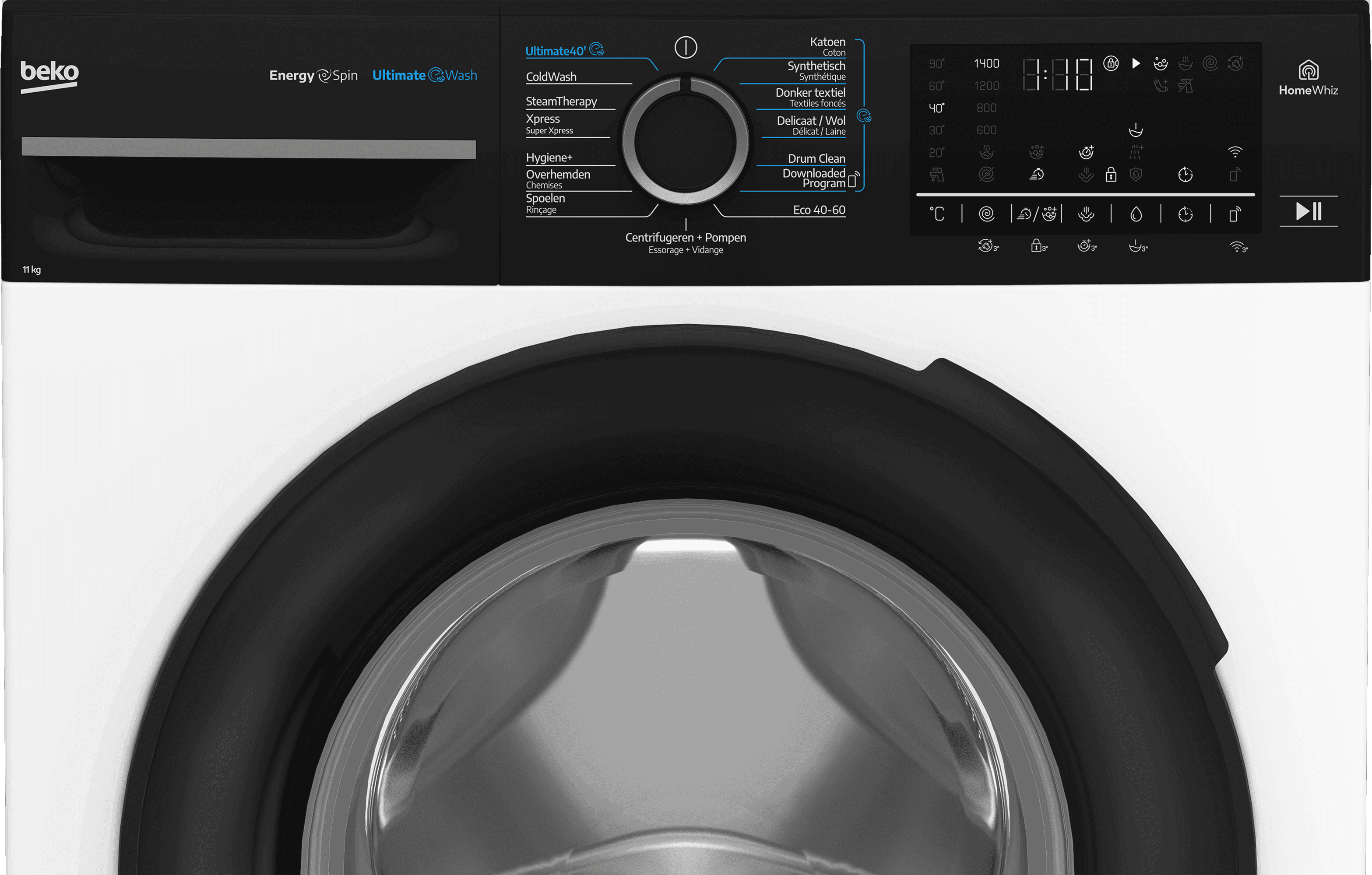 Beko BM3W0U61141TW – UltimateWash – Vrijstaande wasmachine (11 kg, 1400 rpm, energieklasse A)